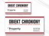 Property - tabliczki obiekt chroniony (73x36 i 110x55 cm)
